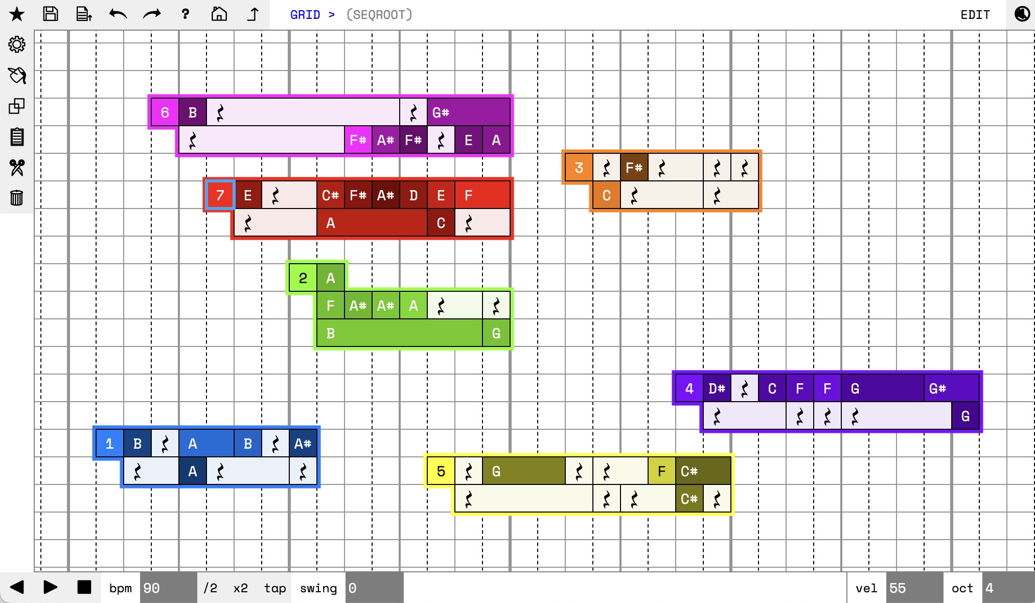 sample of the goosegrid user interface